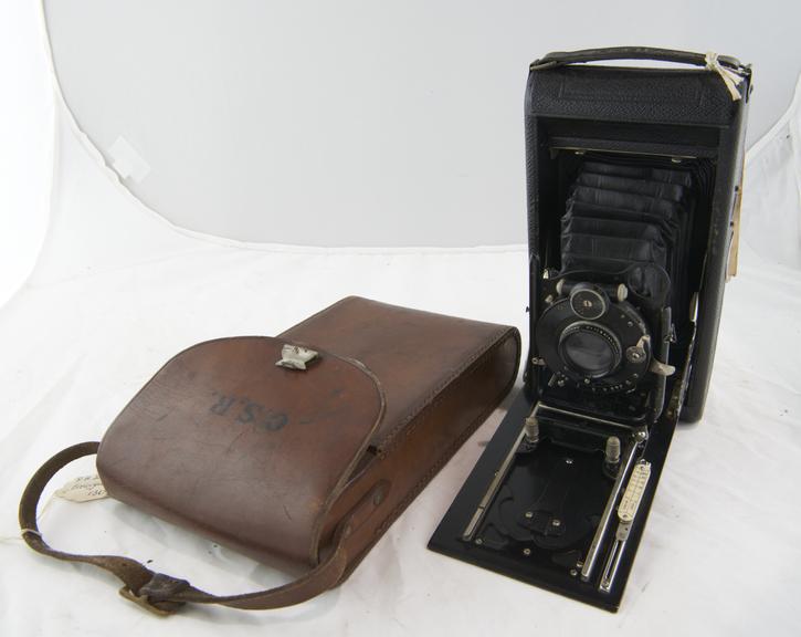 Ensign Rollfilm Camera 130 and Case, c 1924.