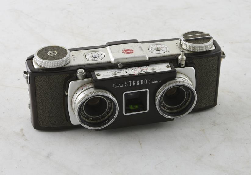 Kodak stereo camera using 35mm perforated film giving stereo pictures 24 x 24mm