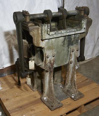 Knotter- papermaking collection. Cog wheel mechanism outside of the frame