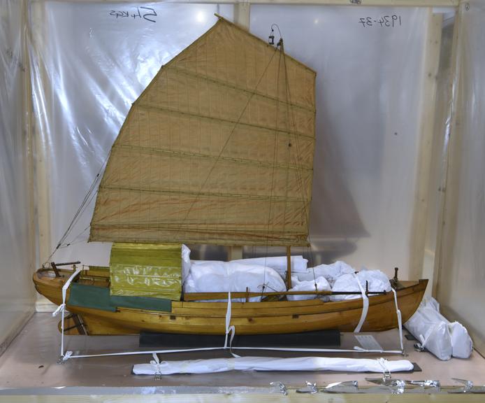 Rigged model of a Hong-Kong sampan