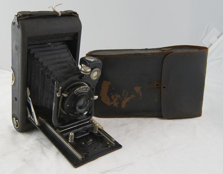 Ensign folding bellows camera, c 1910