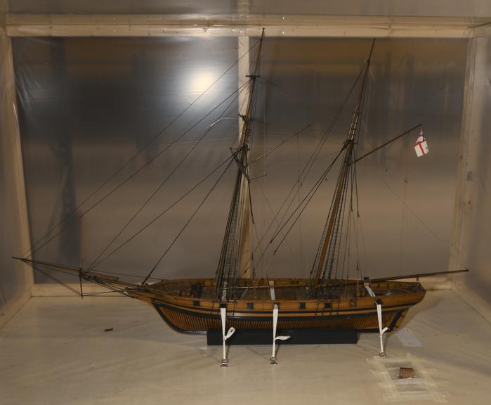 Model of schooner - rigged sloop of war