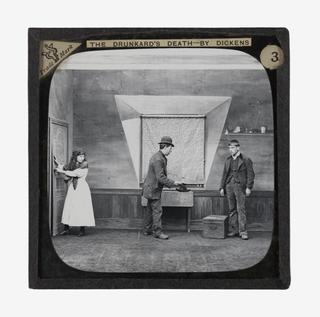Slide 3 from magic lantern slide set 'The Drunkard's Death'