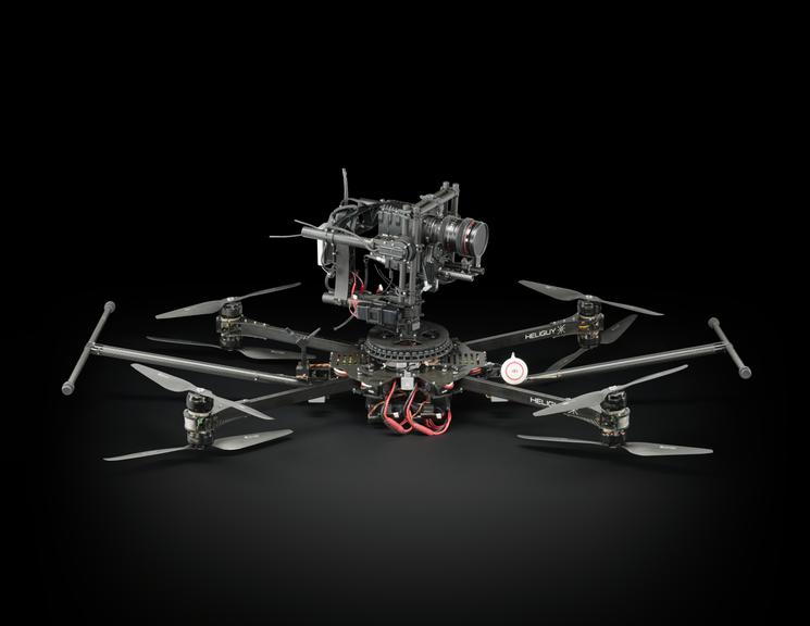 Octocopter drone with RED camera