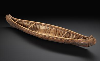 Model of a birch bark canoe from North America