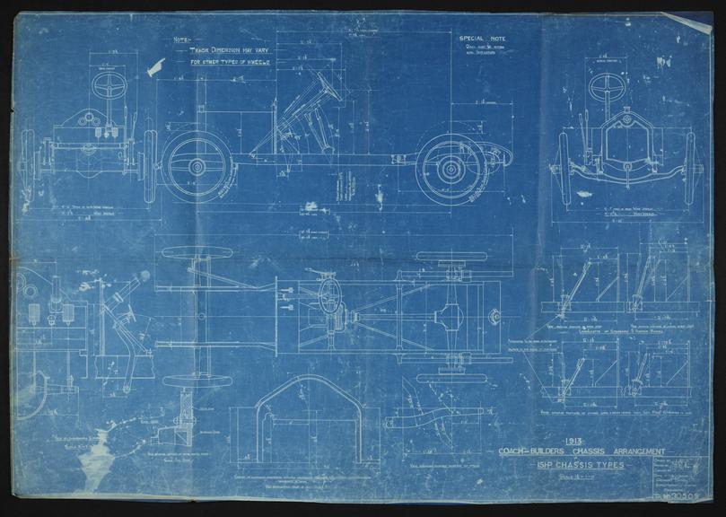Coach-builders chassis arrangement for a 15 hp chassis type 5