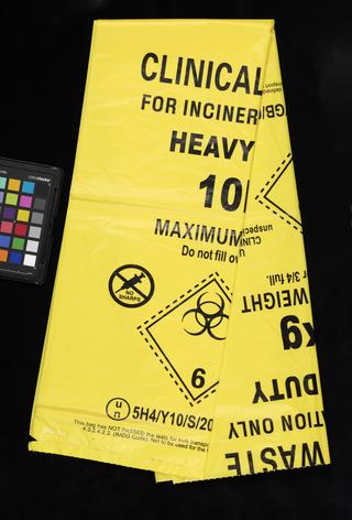 Biohazard bag used during COVID-19 testing