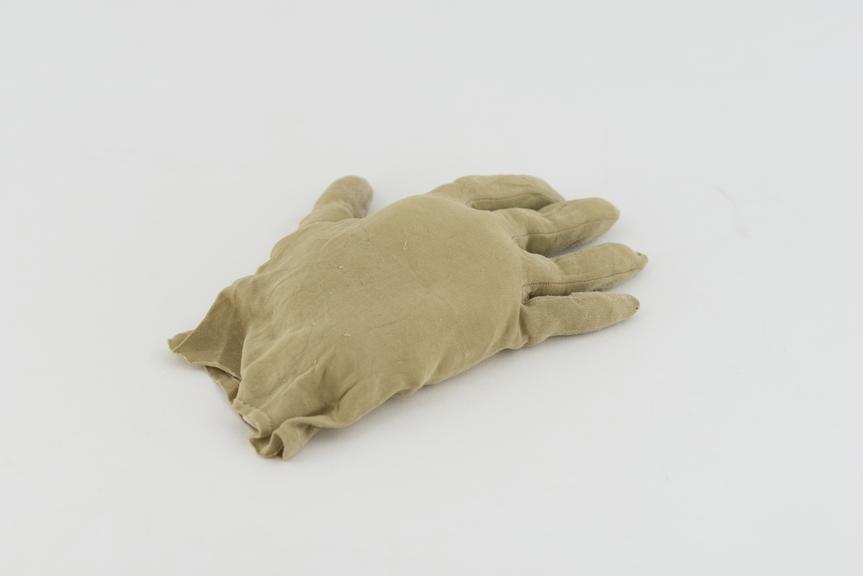 One of a pair of silk inner gloves by Morland and Co. used on the 1933 Everest expedition
