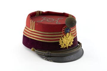 Scarlet cap with peak