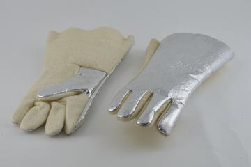 Protective gloves (pair) fortamid heat resistant with aluminised back