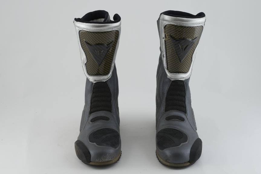 Motorcycle boots that belonged to Troy Corser