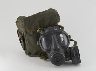 Haversack containing respirator for Nuclear, Biological and Chemical warfare oversuit