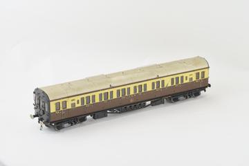 Model railway carriage, 'O' gauge, GWR bogie corridor 1st cl