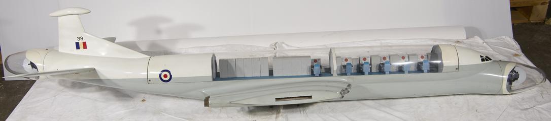 Fuselage from model of BAe Nimrod AEW3 reconnaissance aircraft made by British Aerospace plc