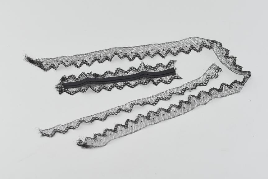 3 Pieces of black lace trimming