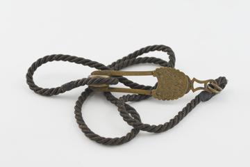 Thick Black Silk Cord Belt with Engraved Buckle