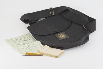 'The St.John Ambulance Brigade' Black Shoulder Bag and Contents.