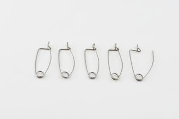 Five steel safety pins, Europe, 1880-1920