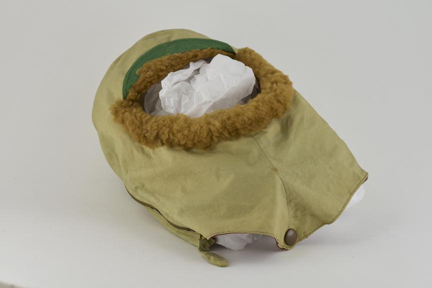 Canvas balaclava used on the 1933 Everest Expedition.
