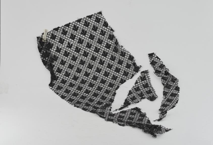 3 pieces of machine made black guipure lace