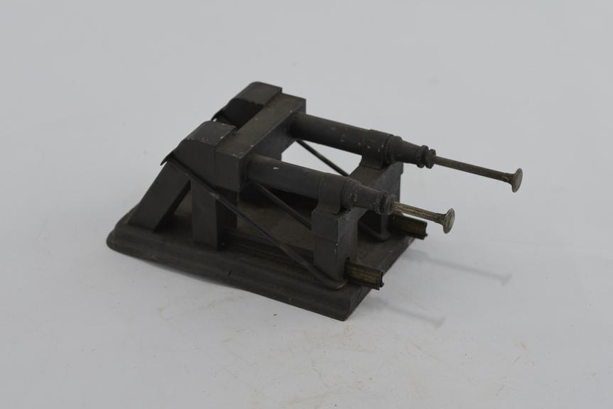 Model tinplate railway buffers