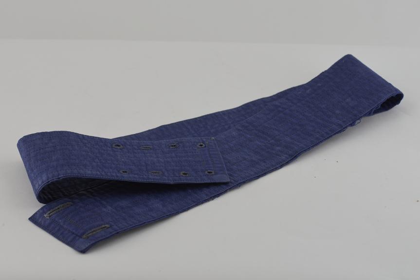 Stitched blue linen sister's belt