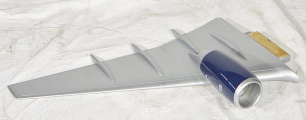 Proper left wing from1:25 scale model of a British Airways Boeing 757 airliner made by Space Models