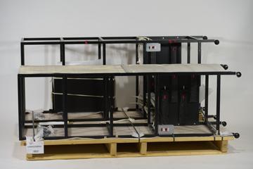 Three mobile interconnecting equipment racks