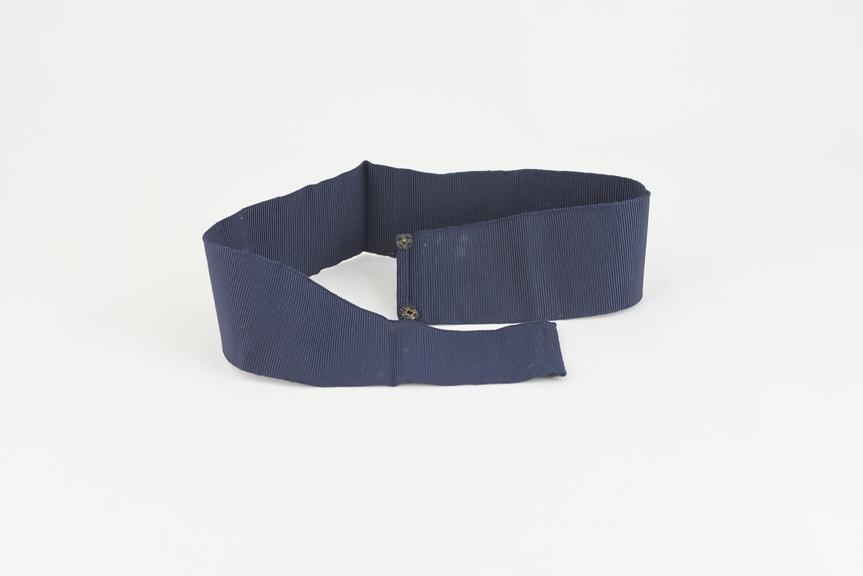 Navy blue Petersham thick ribbon belt with press studs