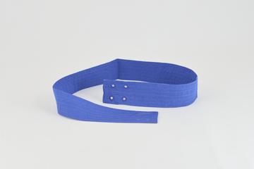Royal blue stitched mercerised cotton belt