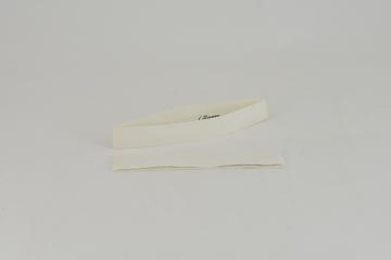 Pair of narrow white folded linen cuffs