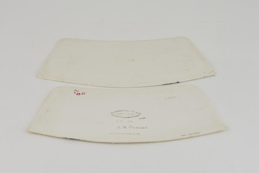 Pair of large white linen stiffened cuffs