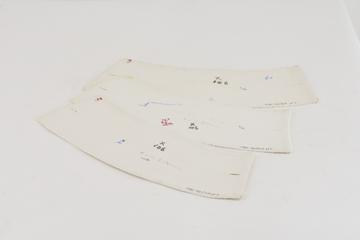 Stiffened white linen nurses' cuffs