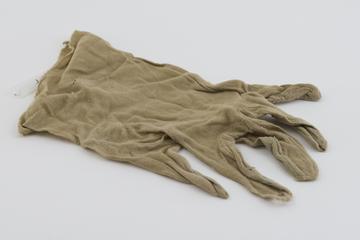 One of a pair of silk inner gloves by Morland and Co. used on the 1933 Everest expedition