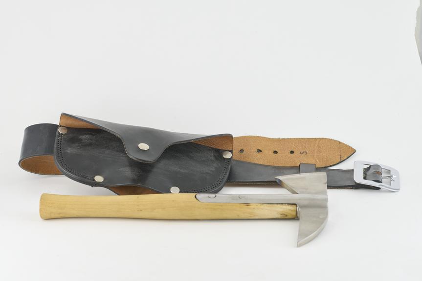 Belt, axe and holster, for shipboard firefighting suit