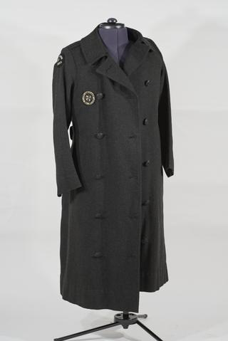Charcoal grey St. John Ambulance Brigade Association's overcoat