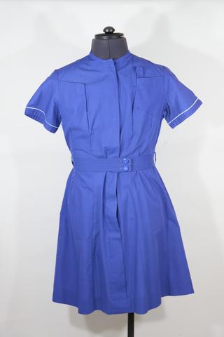 Nursing sister's uniform dress, dark blue with white piping