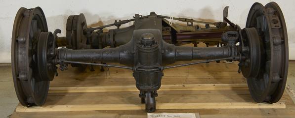 Motor car axle and wheels