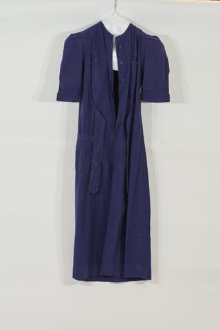 Nurses uniform dress of dark blue cotton