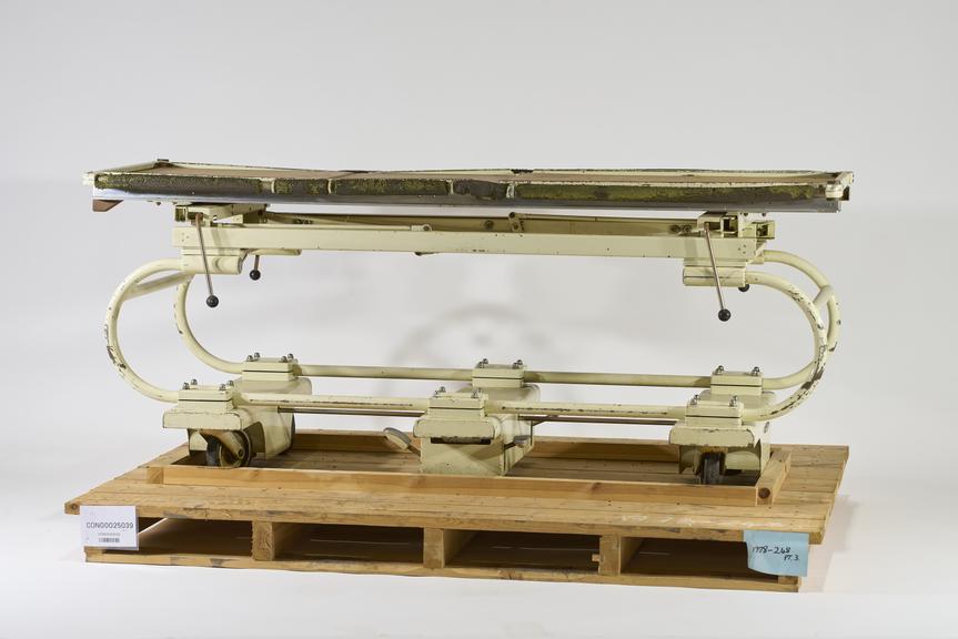 Couch for X-ray and electron therapy machine, England, 1955