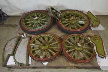 Four Spare wheels for Wolseley 7.5 H.P. motor car