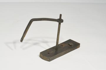 Wood and metal bracket for replica Newcomen engine