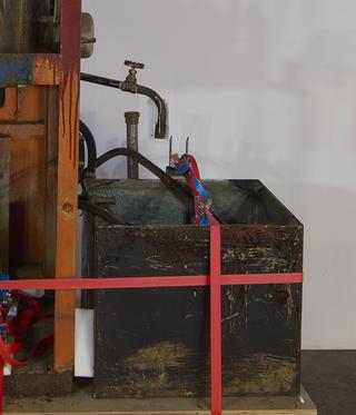 Cistern and pipework for replica Newcomen engine