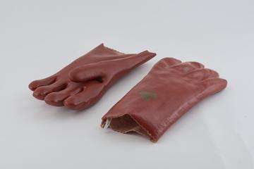 Protective gloves (pair) PP14 red double dipped plastic