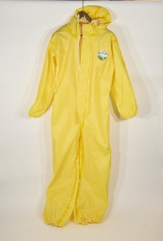 Protective single use suit worn by frontline health workers