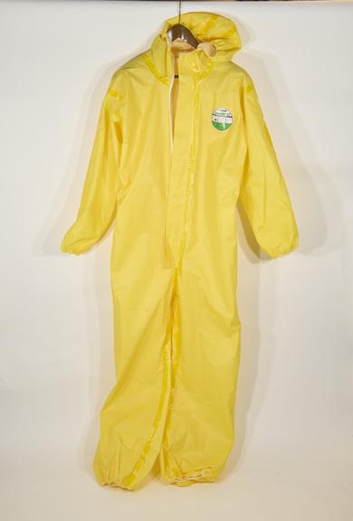 Protective single use suit worn by frontline health workers