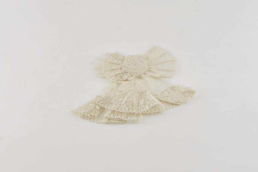 Headdress Consisting of Lace Bow With Short Lappets.