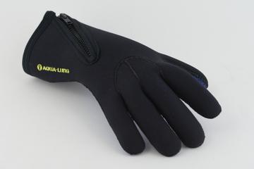 One of a pair of Neoprene 'Seeflex' gloves worn by divers