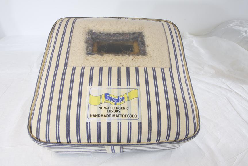 Sectioned mattress to show composite materials