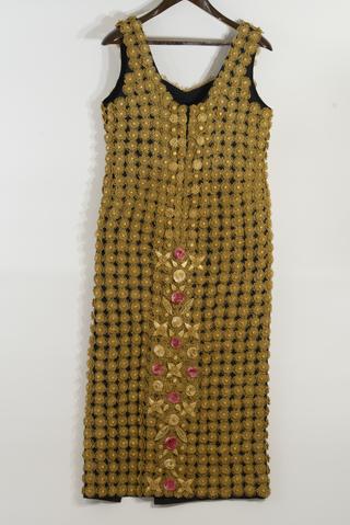 Twisted sleeveless straw dress